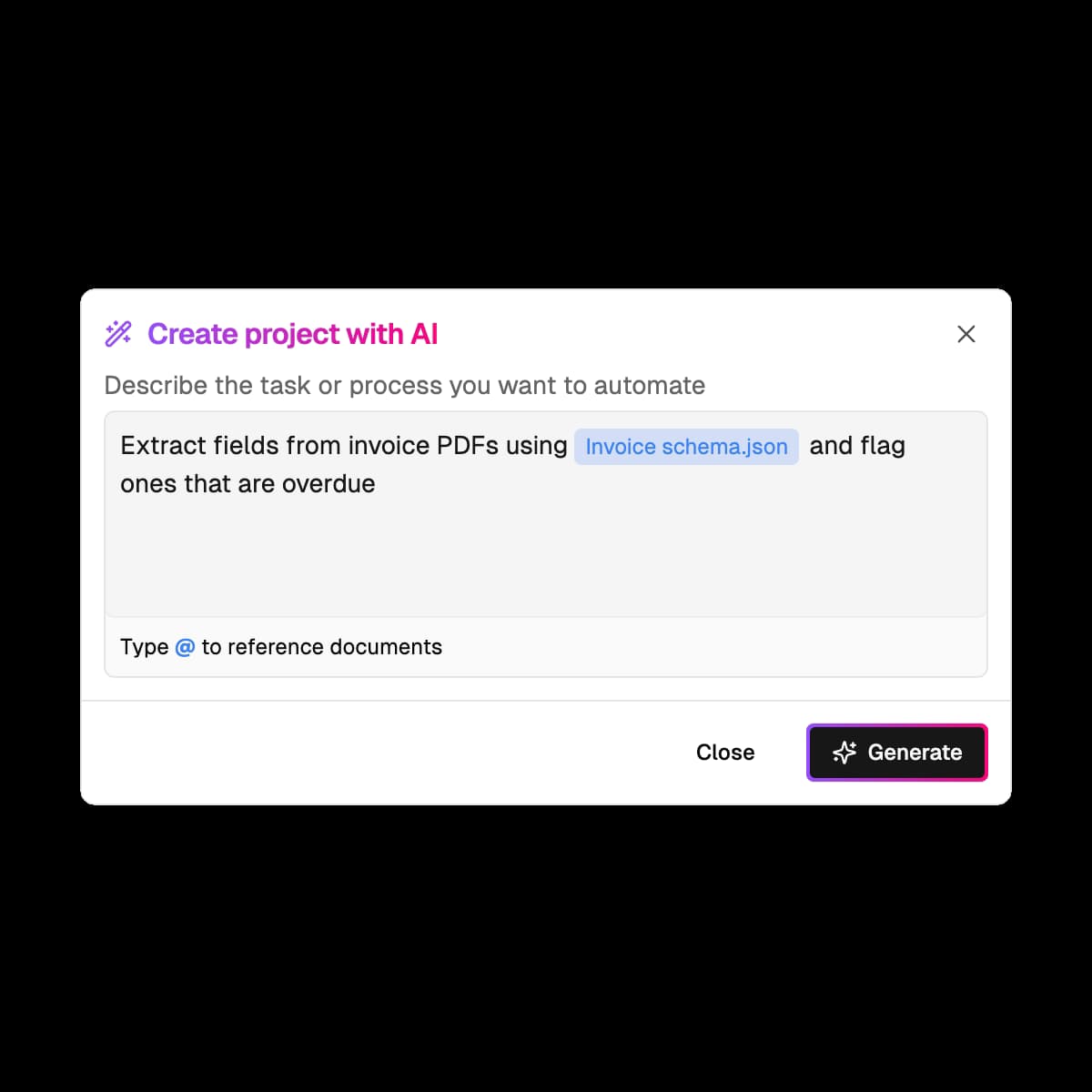 Natural language command transforming into automated workflow steps
